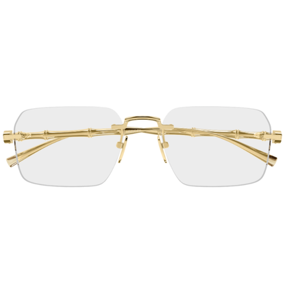 Gucci GG2154O men's squared rimless metal optical frame front view