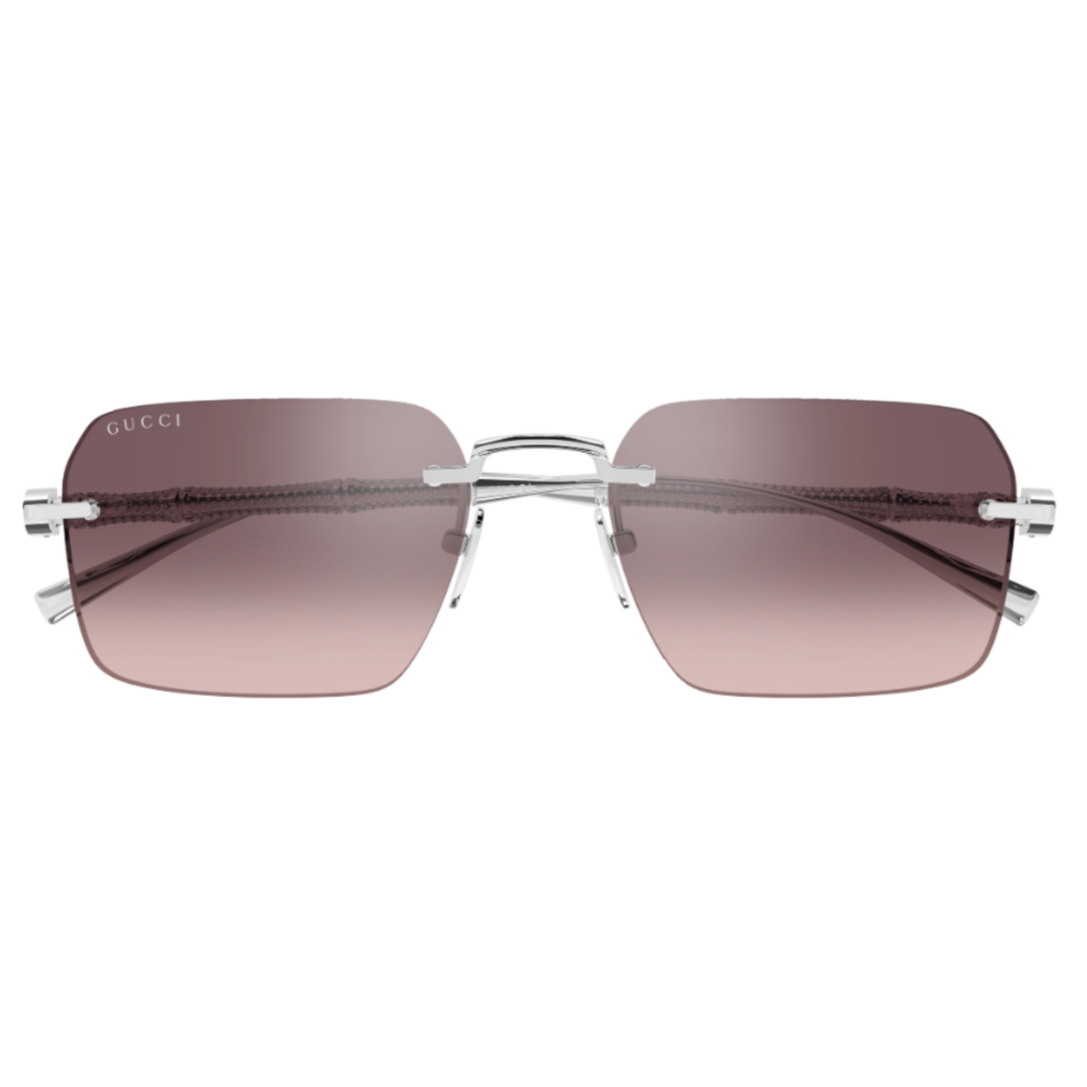 Gucci GG2154S unisex square rimless metal sunglasses front view
