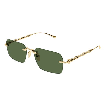 Gucci GG2154S unisex square rimless metal sunglasses three-quarter view