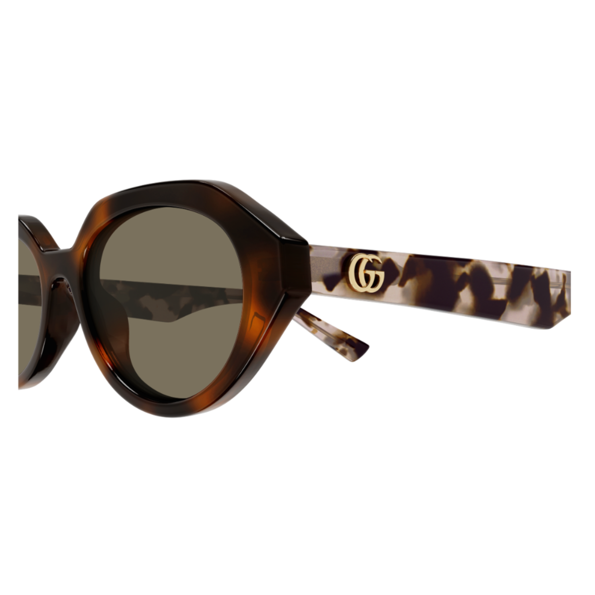 Gucci GG2178S women’s acetate geometric sunglasses with close-up frame and hinge detail