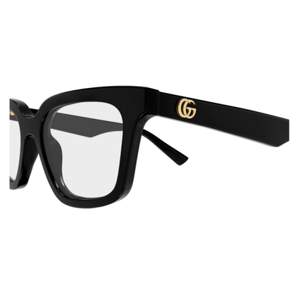 Gucci GG2180O womens acetate cat-eye frame close-up showing hinge and temple construction
