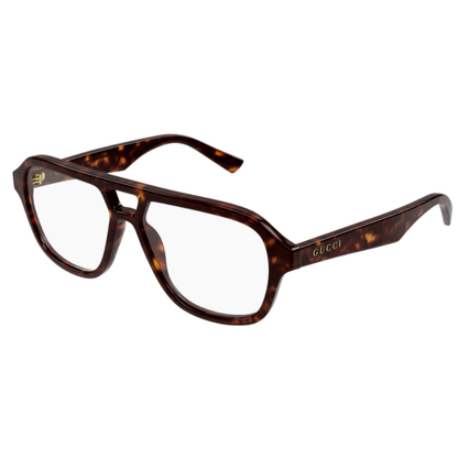Gucci GG2183O-002 unisex acetate pilot optical glasses three-quarter view