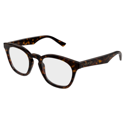 Gucci GG2185O men's acetate geometric pantos optical frame three-quarter view