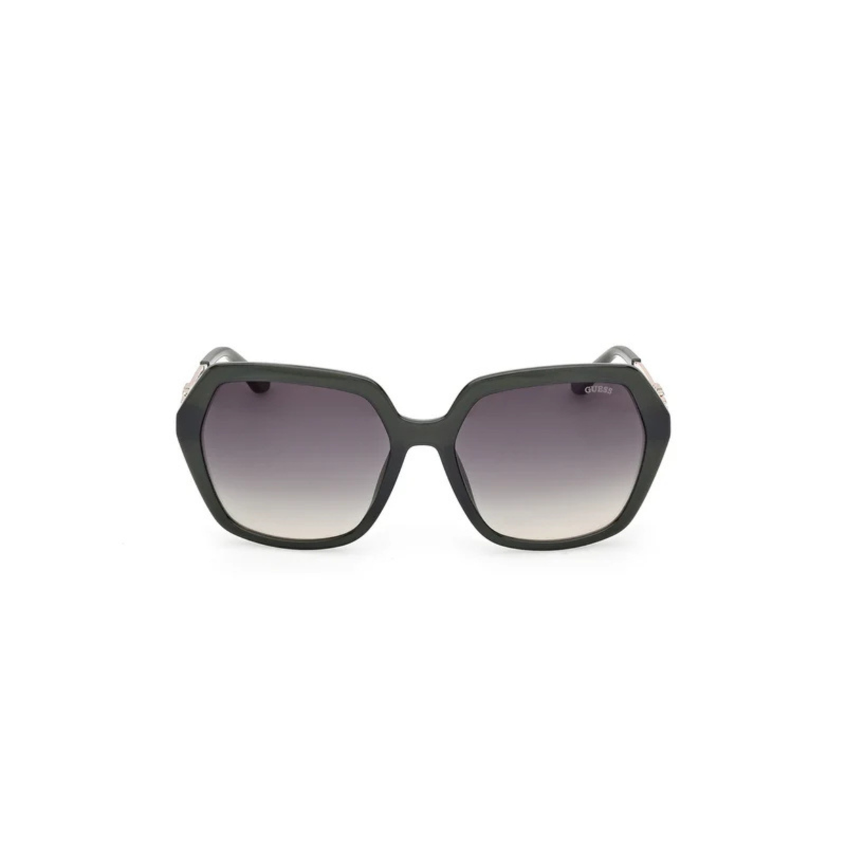 GUESS GU00267 womens green geometric sunglasses front view injected frame