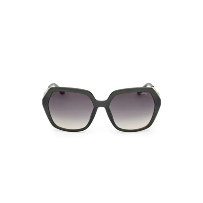 GUESS GU00267 womens green geometric sunglasses front view injected frame