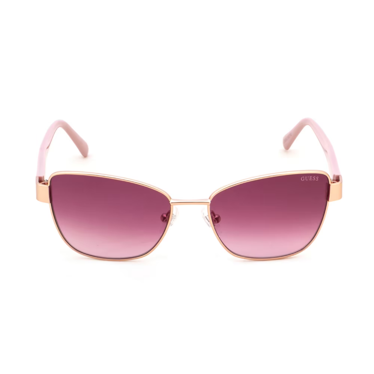 GUESS GU00339 womens butterfly sunglasses front view in pink and gold