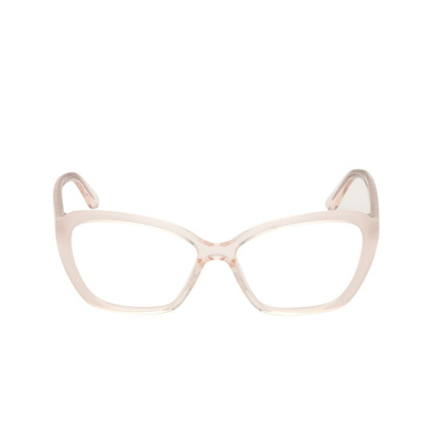 Guess GU50115 women's butterfly optical frame with lightweight plastic full-rim construction and designer styling. Front View 