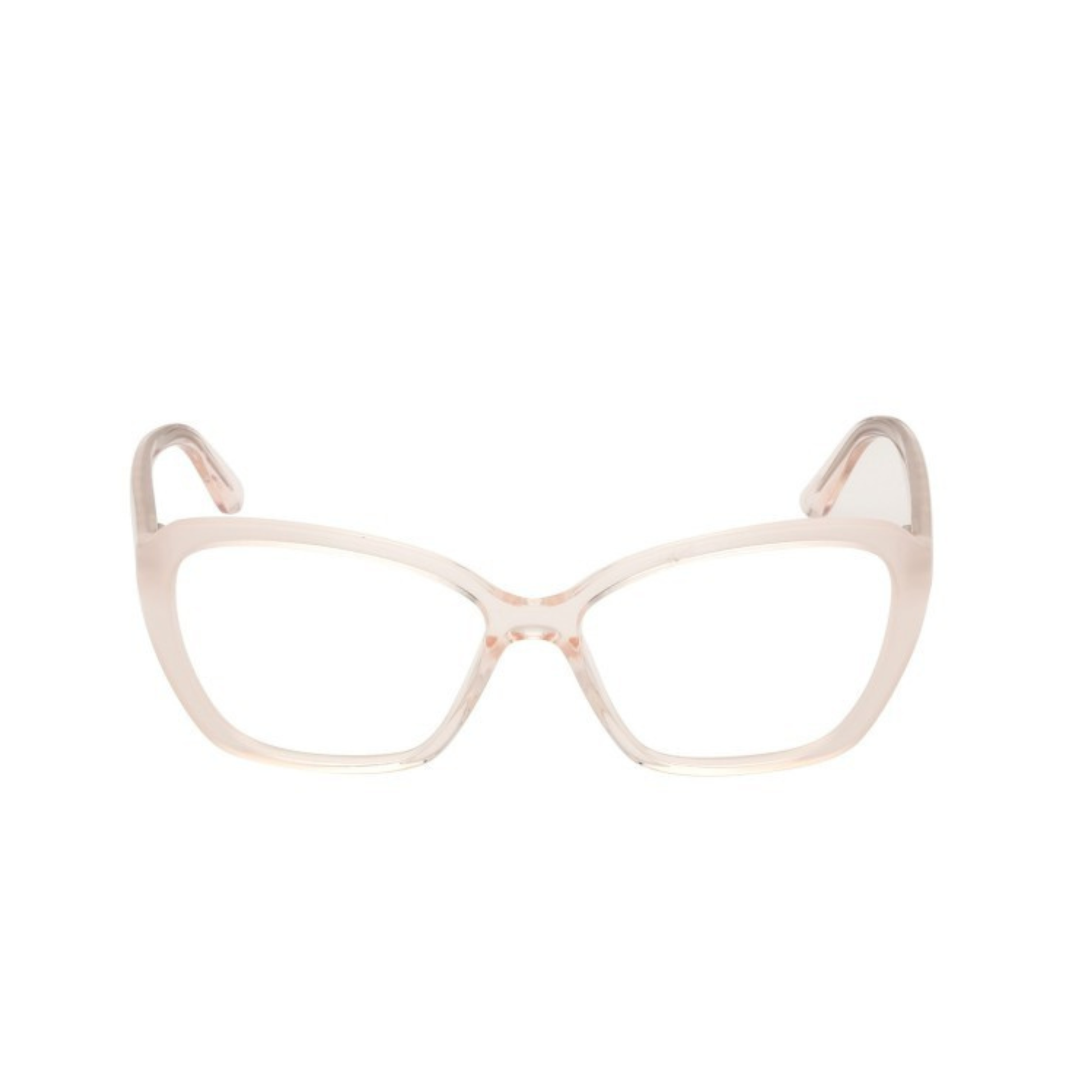 Guess GU50115 women's butterfly optical frame with lightweight plastic full-rim construction and designer styling. Front View 