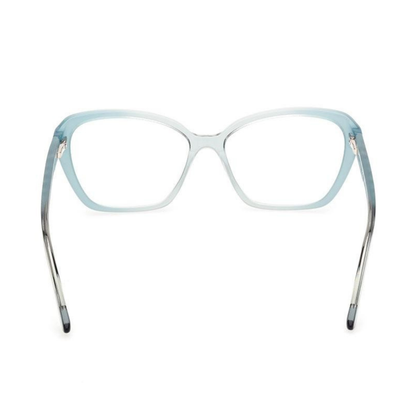 Guess GU50115 women's butterfly optical frame with lightweight plastic full-rim construction and designer styling. Back View 