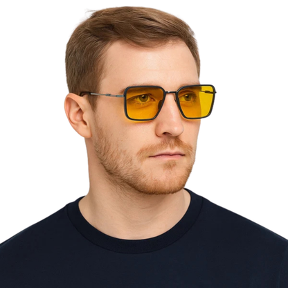 Intense Focus Coalition 22 unisex metal square sunglasses model images