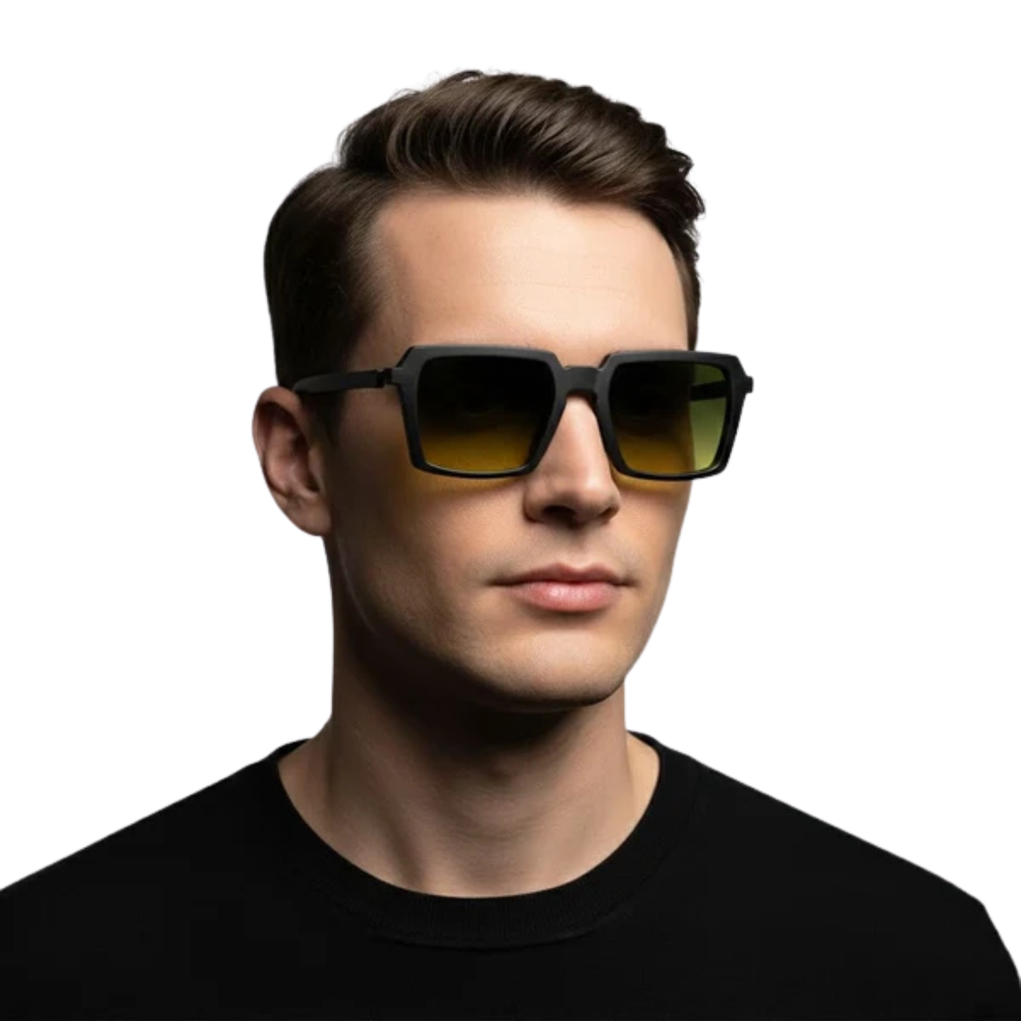 Intense Focus Dapper 61 unisex acetate metal square sunglasses model image