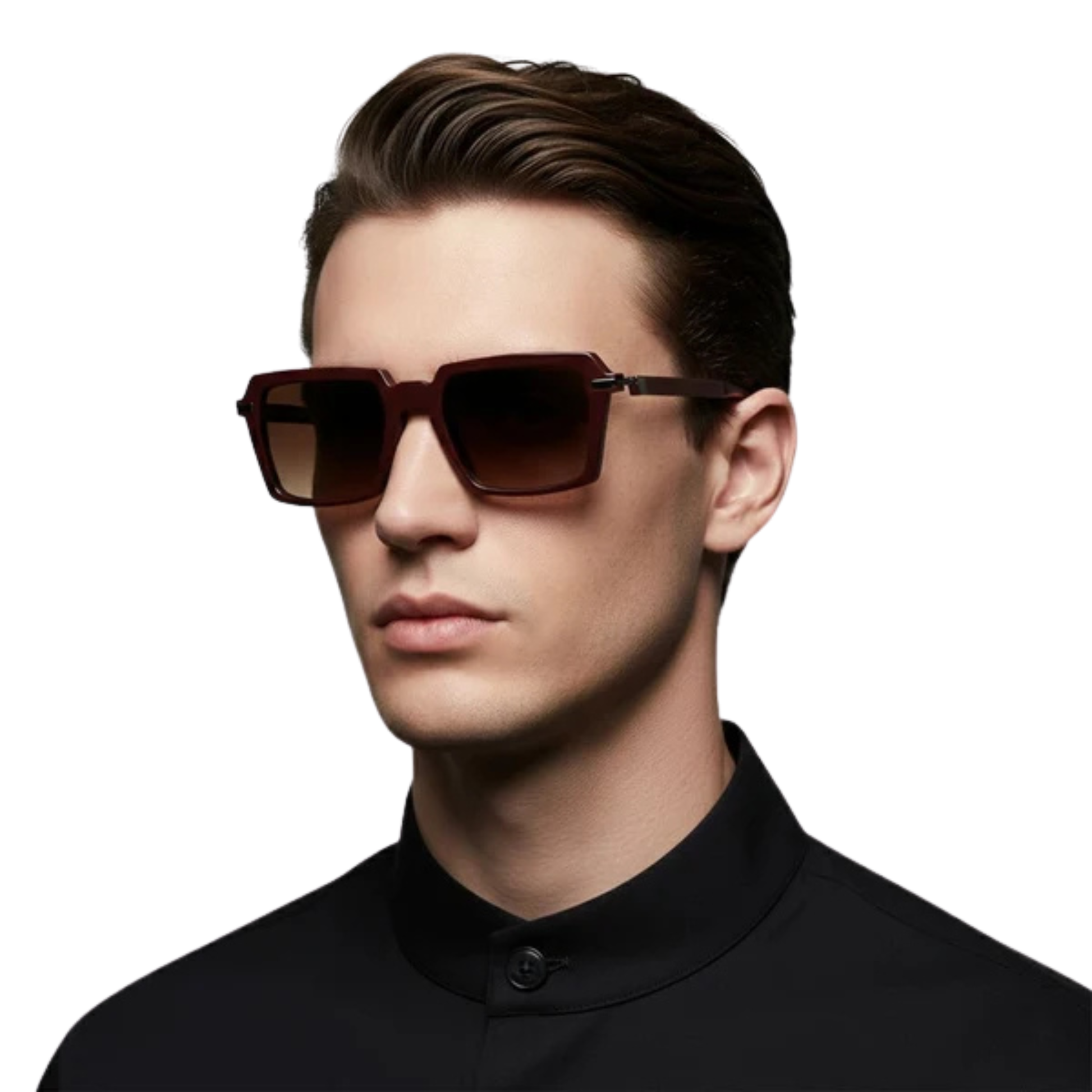 Intense Focus Dapper 61 unisex acetate metal square sunglasses model image