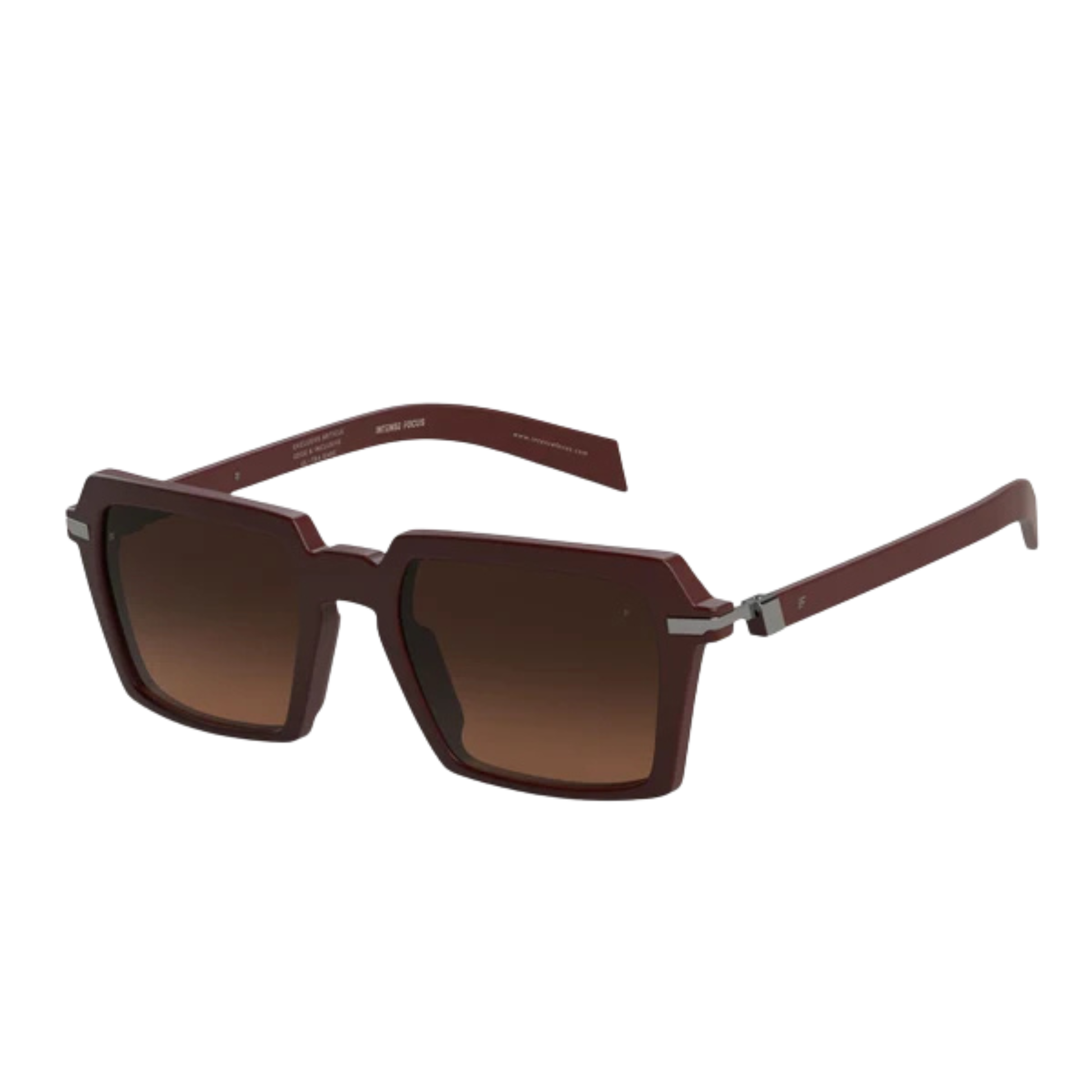 Intense Focus Dapper 61 unisex acetate metal square sunglasses three quarter view