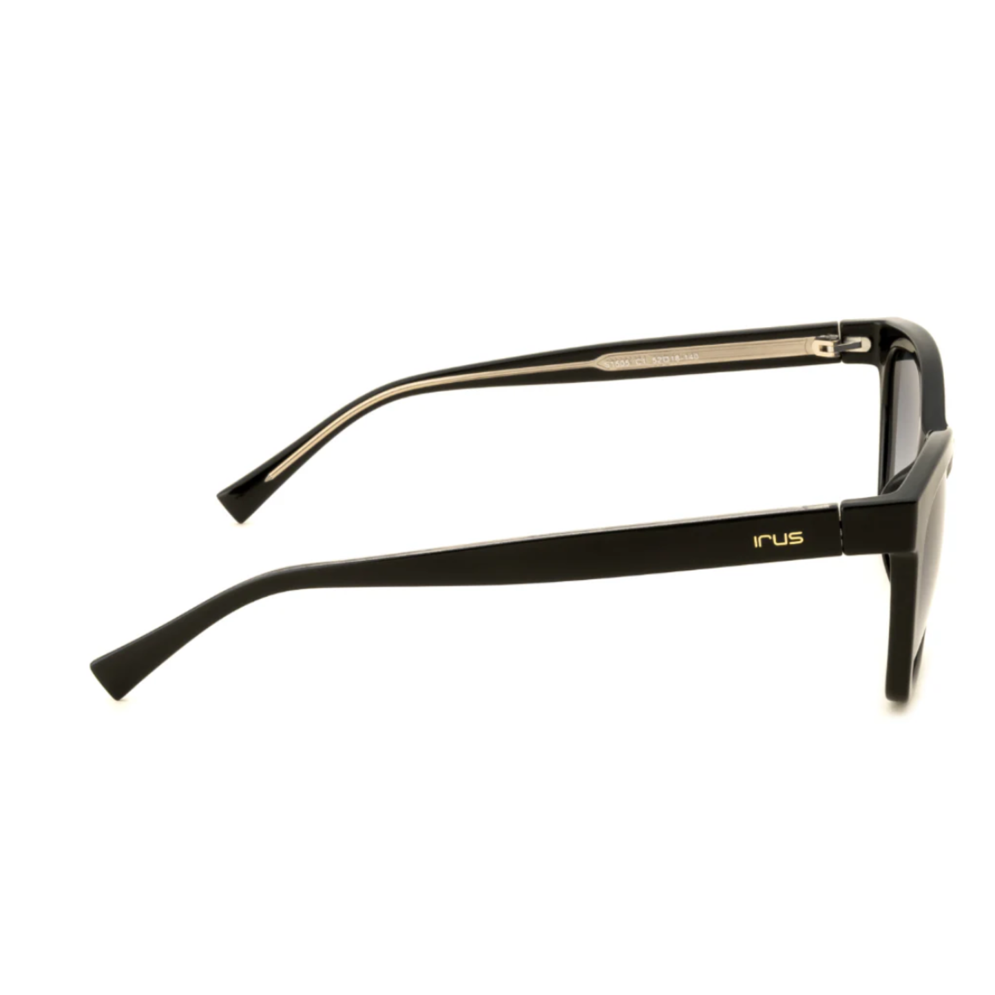 BlackTransparentSilver IRUS S1505 square sunglasses with UV protection and lightweight stylish frame