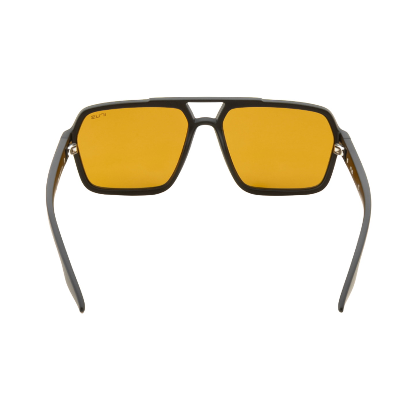 MatteBlackYellow IRUS S1566 unisex square sunglasses with lightweight full-rim design and UV protection