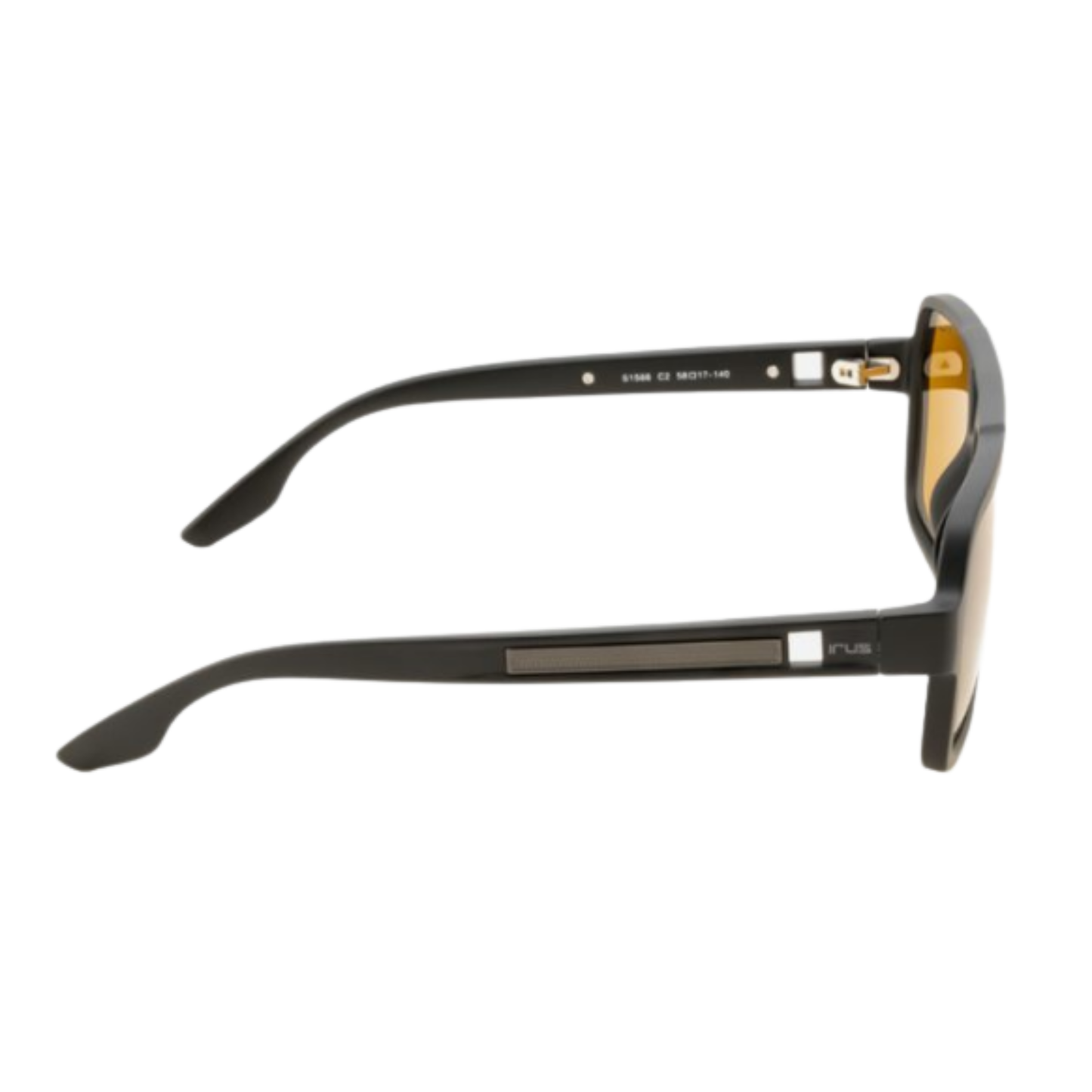 MatteBlackYellow IRUS S1566 unisex square sunglasses with lightweight full-rim design and UV protection