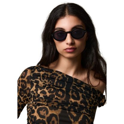 JaceBlackJACE oval acetate sunglasses for men and women with modern full rim optical frame