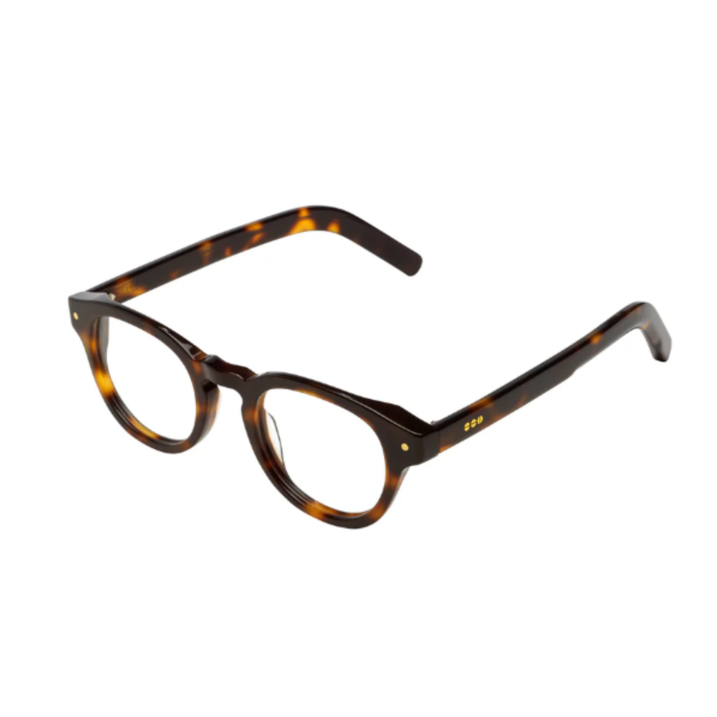 RileyBrownHavana Komono Riley round unisex eyeglasses with modern minimalist optical frame