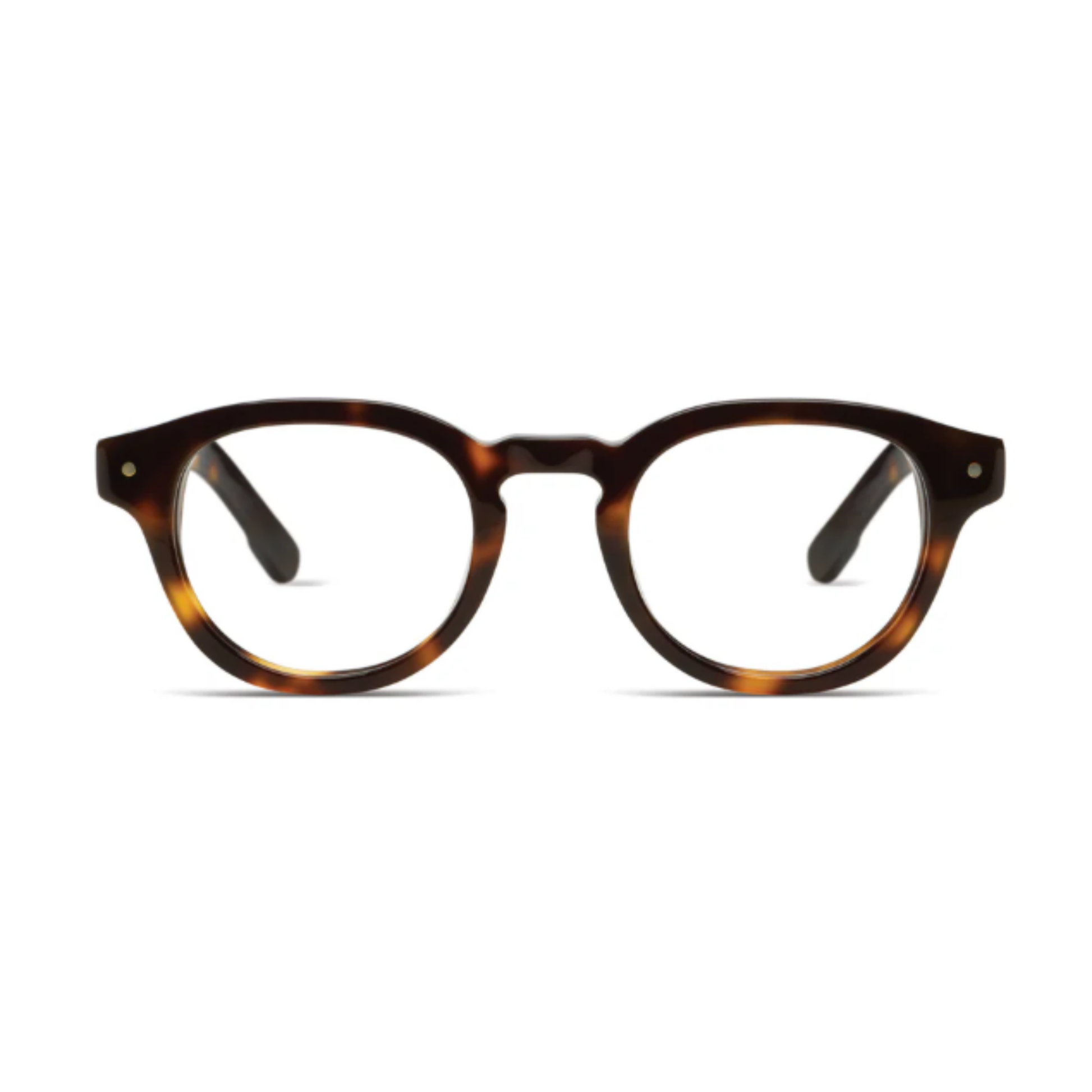 RileyBrownHavana Komono Riley round unisex eyeglasses with modern minimalist optical frame