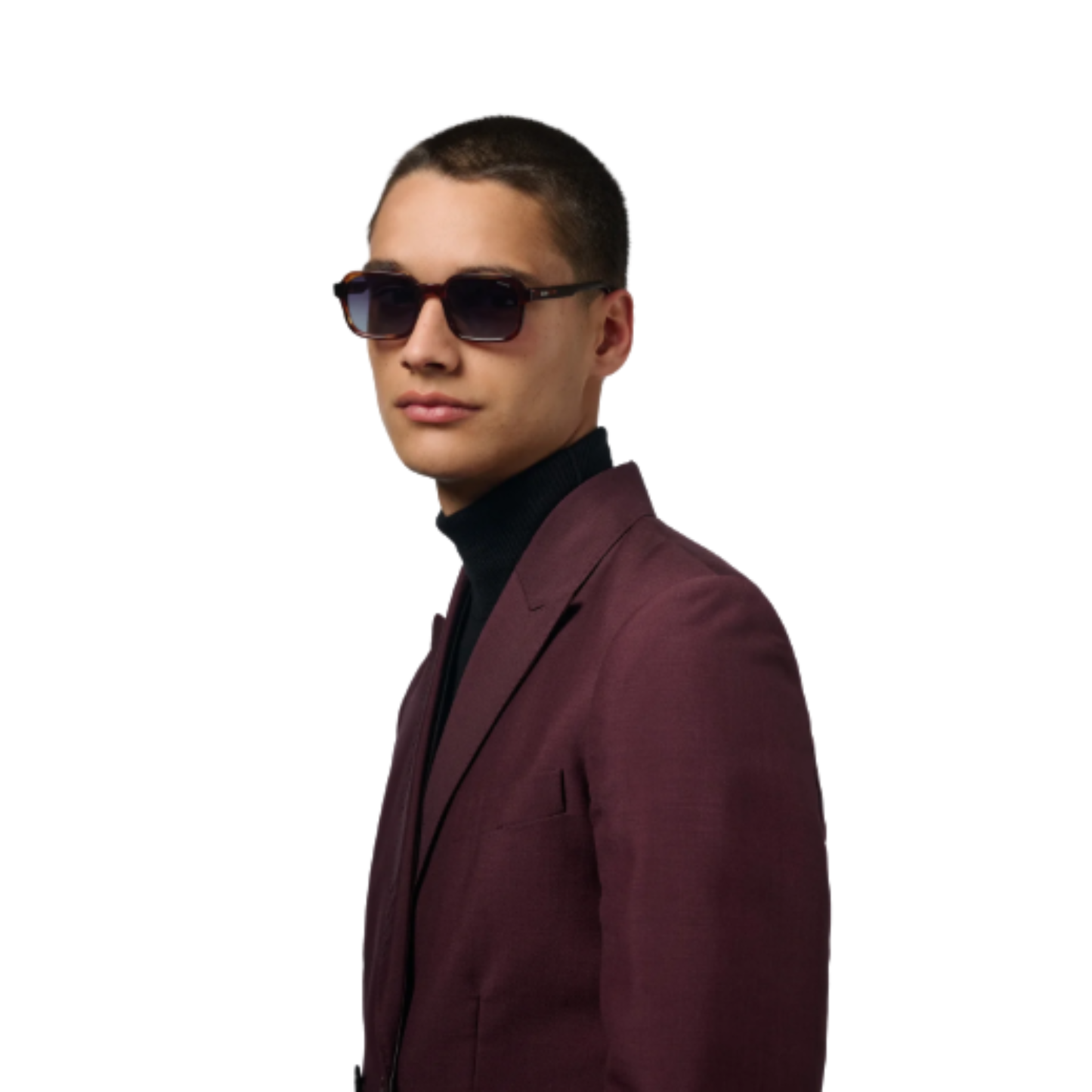 RomeoBrownBourbon Komono Romeo square unisex sunglasses with modern lightweight fashion frame