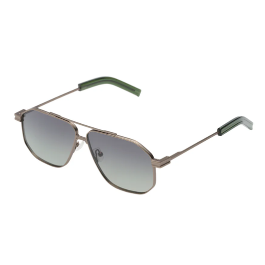 Ronny Gun Fresh Green Komono Ronny 60 Gunfresh unisex sunglasses with oversized premium full rim frame