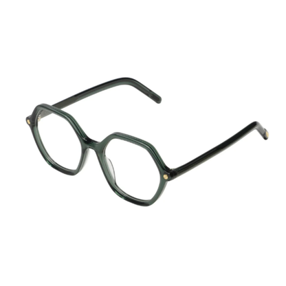 LaraGreen Lara hexagon women eyeglasses with stylish premium full rim optical frame