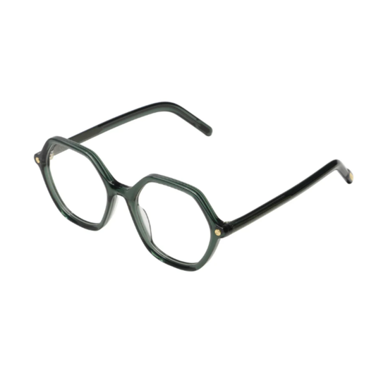 LaraGreen Lara hexagon women eyeglasses with stylish premium full rim optical frame