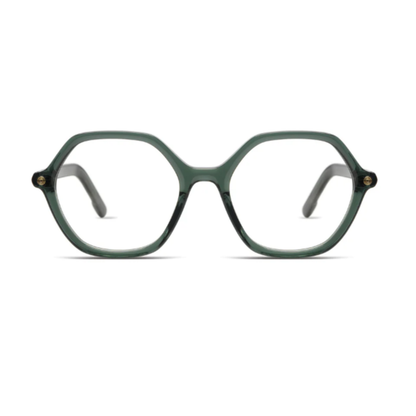LaraGreen Lara hexagon women eyeglasses with stylish premium full rim optical frame