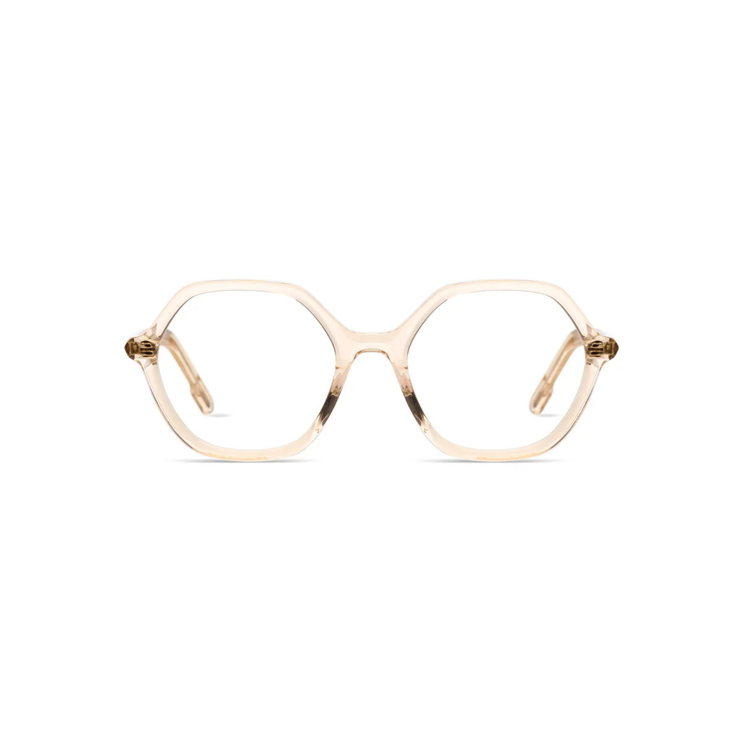 LaraGreen Lara hexagon women eyeglasses with stylish premium full rim optical frame front view 