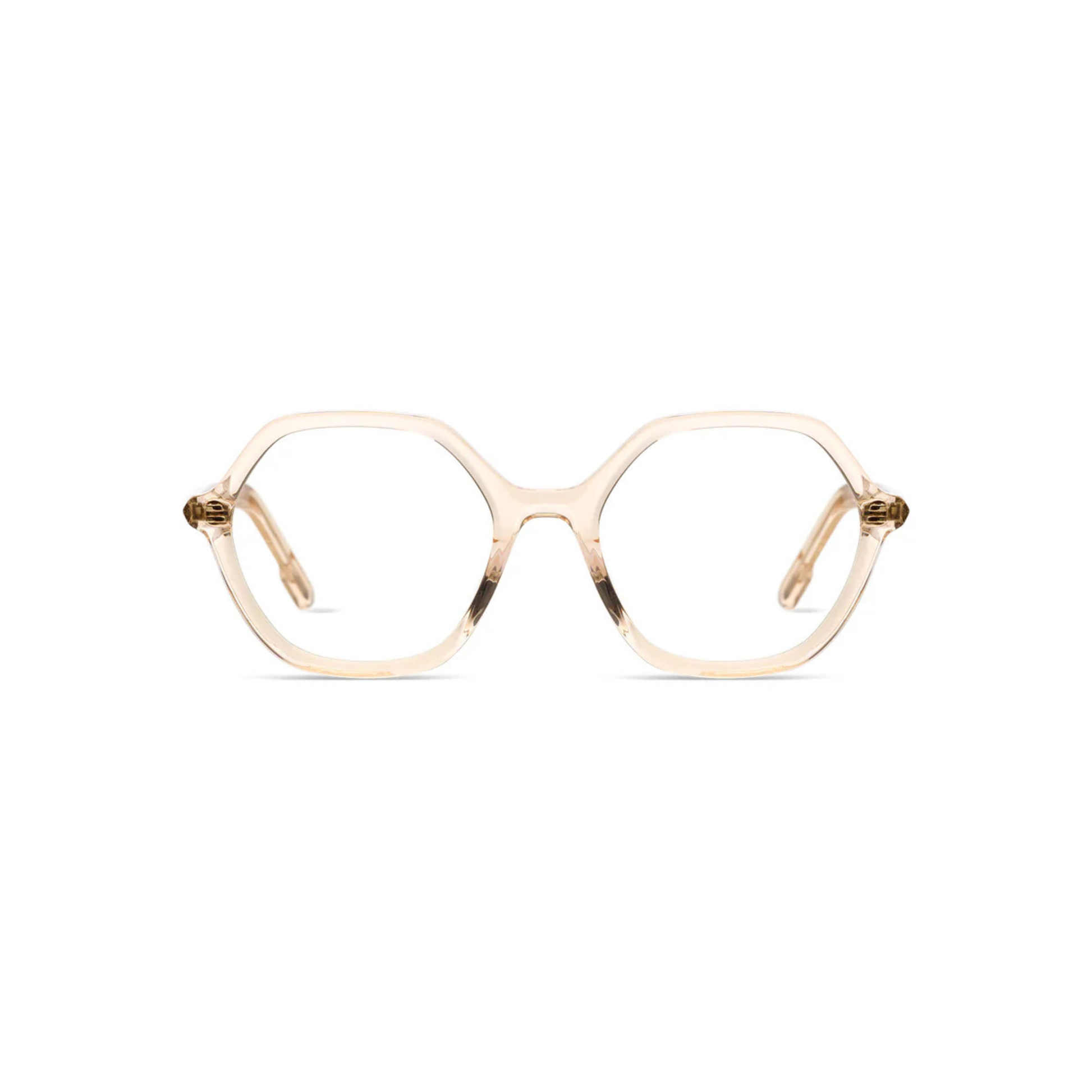 LaraGreen Lara hexagon women eyeglasses with stylish premium full rim optical frame front view 
