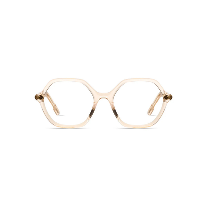 LaraGreen Lara hexagon women eyeglasses with stylish premium full rim optical frame front view 
