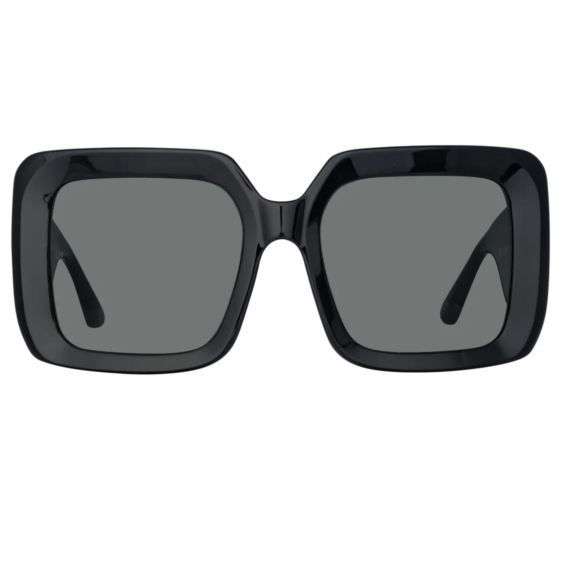 Linda Farrow LFL1464 Shelly Black Oversized Square Designer Sunglasses for Women