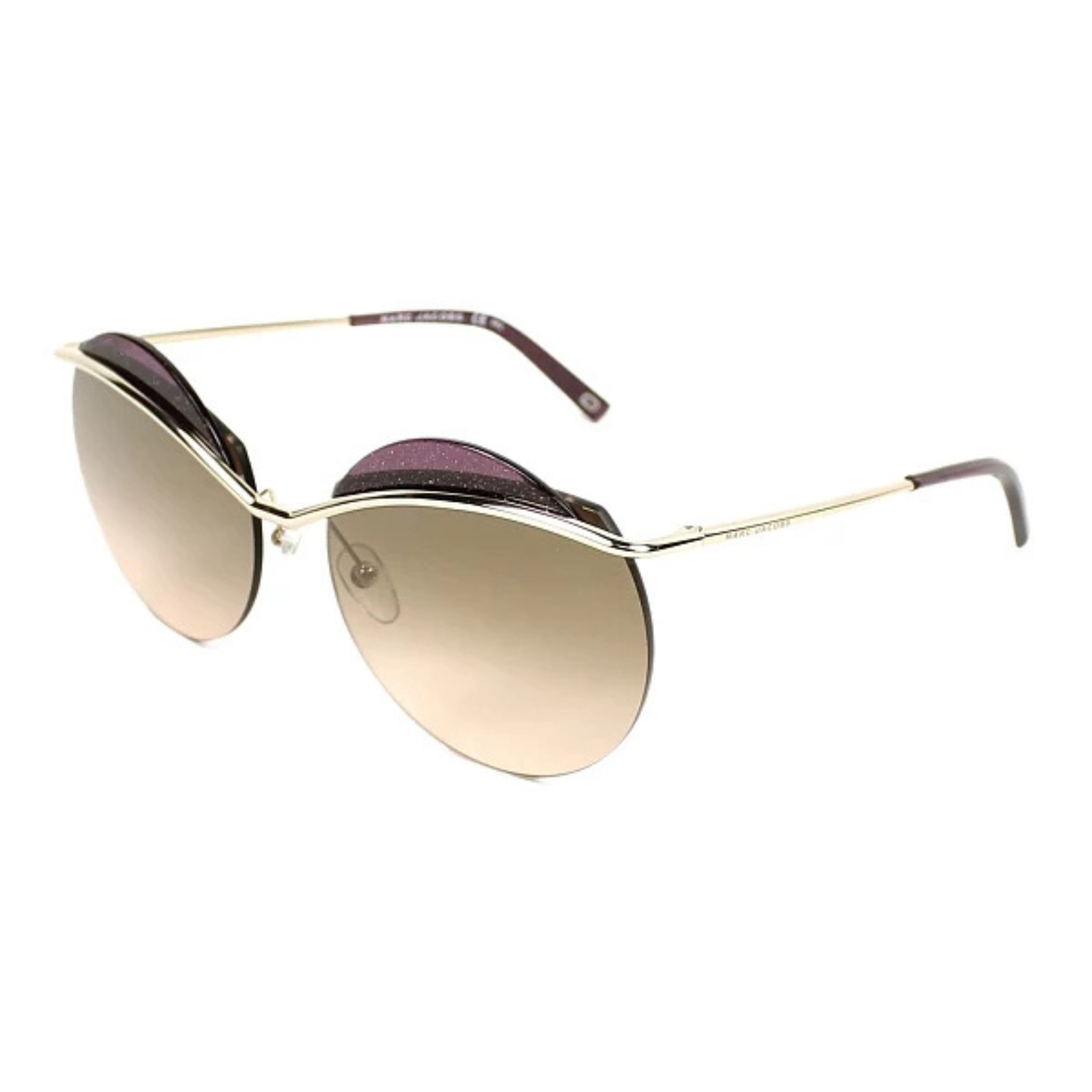 Marc Jacobs MARC102/S women's round rimless metal sunglasses with elegant designer styling.