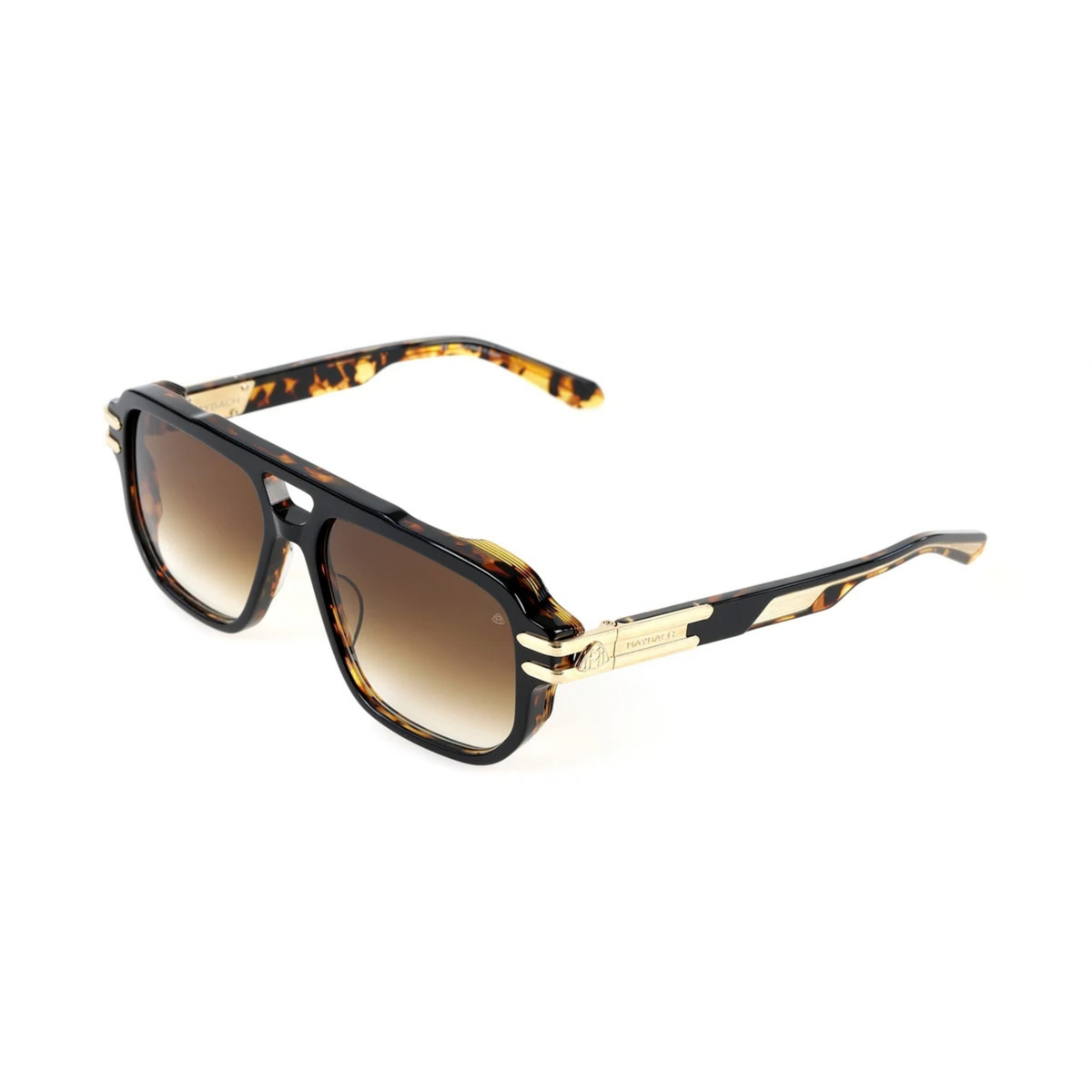 Maybach MGAVZ33 men's acetate aviator sunglasses Havana tortoise front view