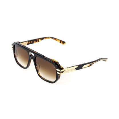 Maybach MGAVZ33 men's acetate aviator sunglasses Havana tortoise front view
