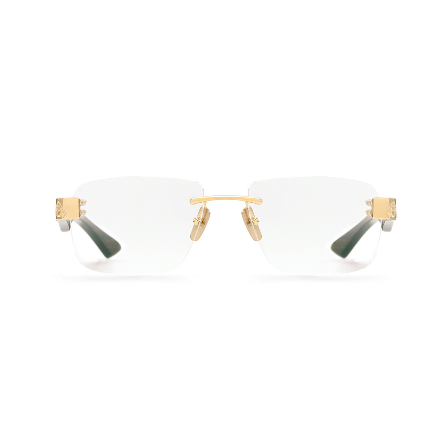 Maybach THE MAGIC III unisex rimless square optical frame crafted in premium titanium with luxury detailing.