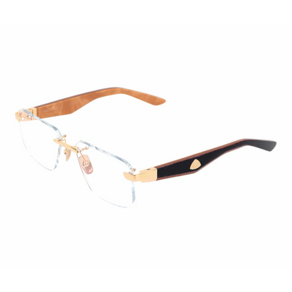 Maybach THE VISIONIST I RG WER Z65 rimless square unisex luxury optical frame Angle View 