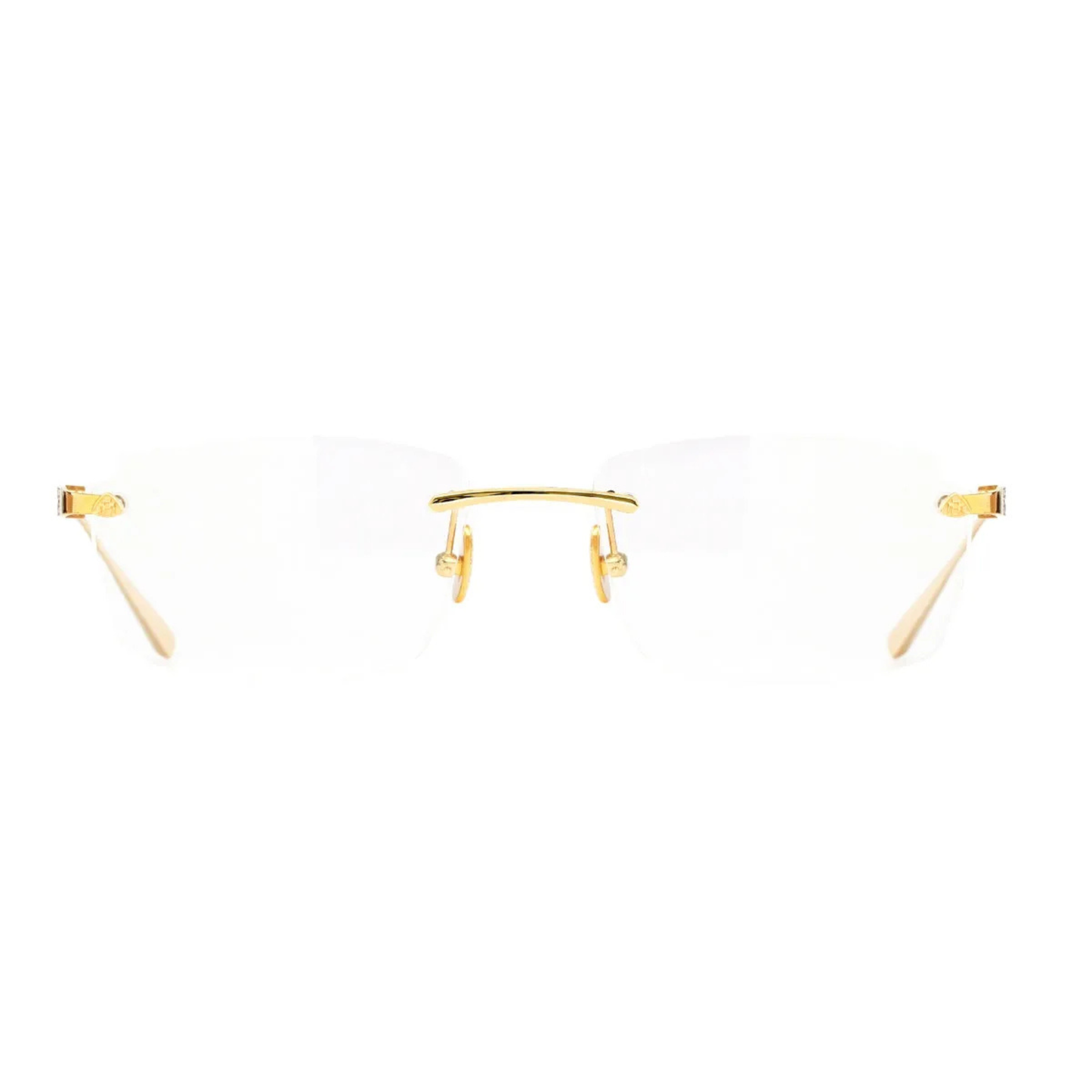 Maybach THE VISUAL I unisex rimless rectangle optical frame crafted in premium titanium with luxury German craftsmanship.