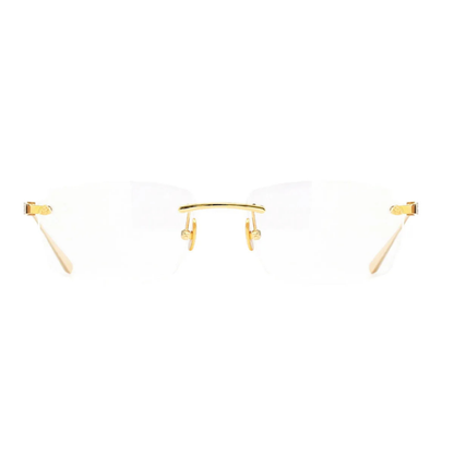 Maybach THE VISUAL I unisex rimless rectangle optical frame crafted in premium titanium with luxury German craftsmanship.