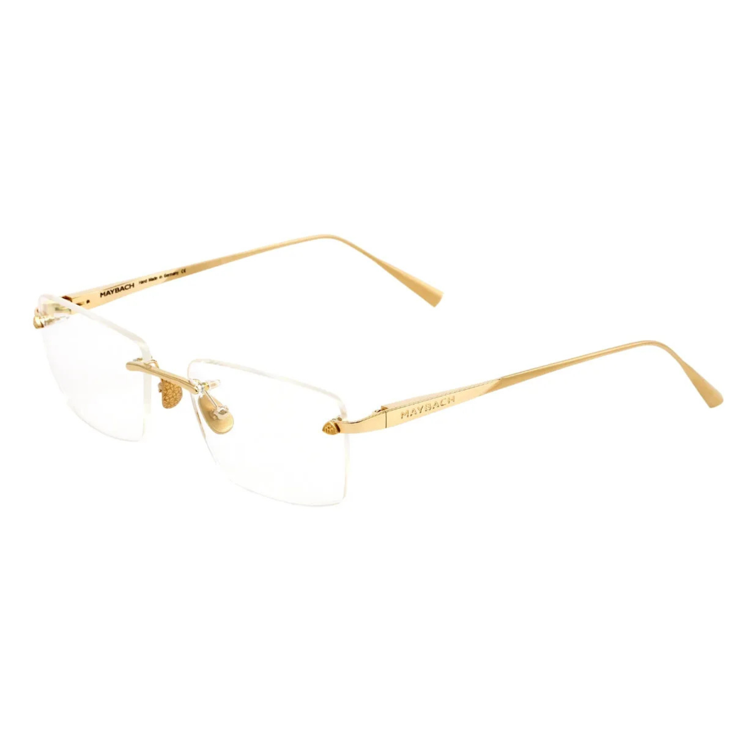 Maybach THE VISUAL I unisex rimless rectangle optical frame crafted in premium titanium with luxury German craftsmanship.