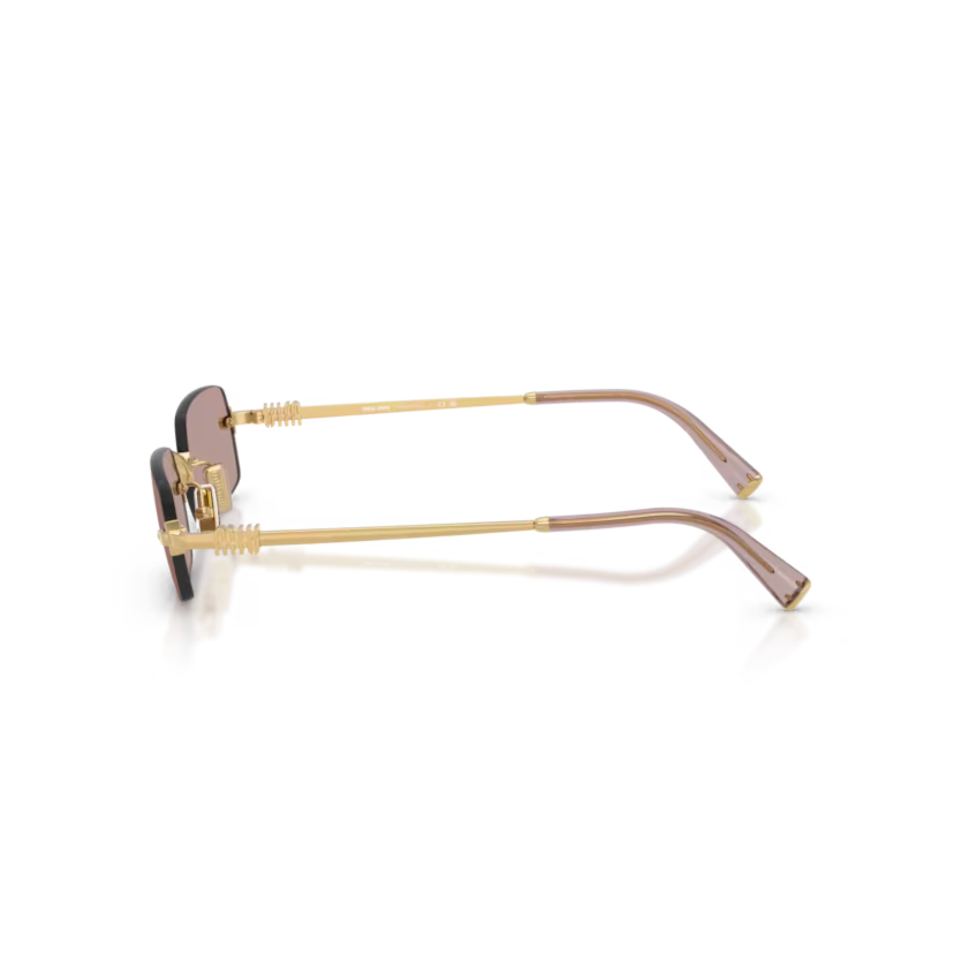 Gold5AK20I Miu Miu MU B50S rimless rectangle sunglasses for women