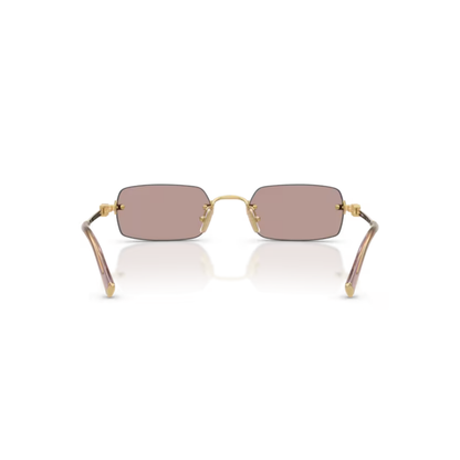 Gold5AK20I Miu Miu MU B50S rimless rectangle sunglasses for women