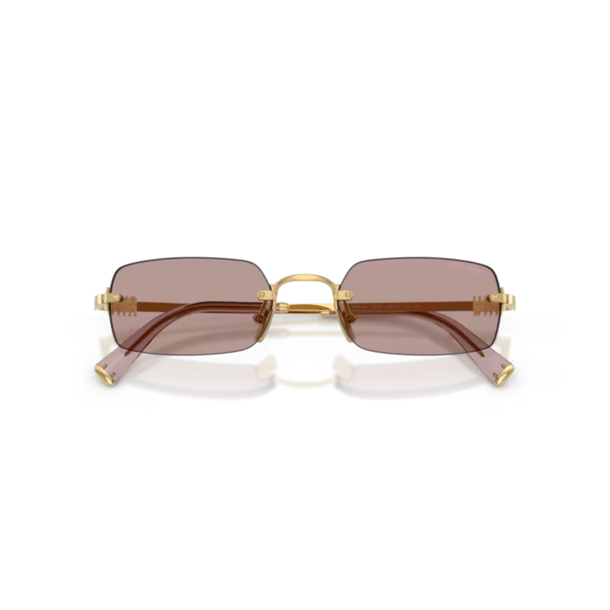 Gold5AK20I Miu Miu MU B50S rimless rectangle sunglasses for women