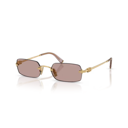 Gold5AK20I Miu Miu MU B50S rimless rectangle sunglasses for women