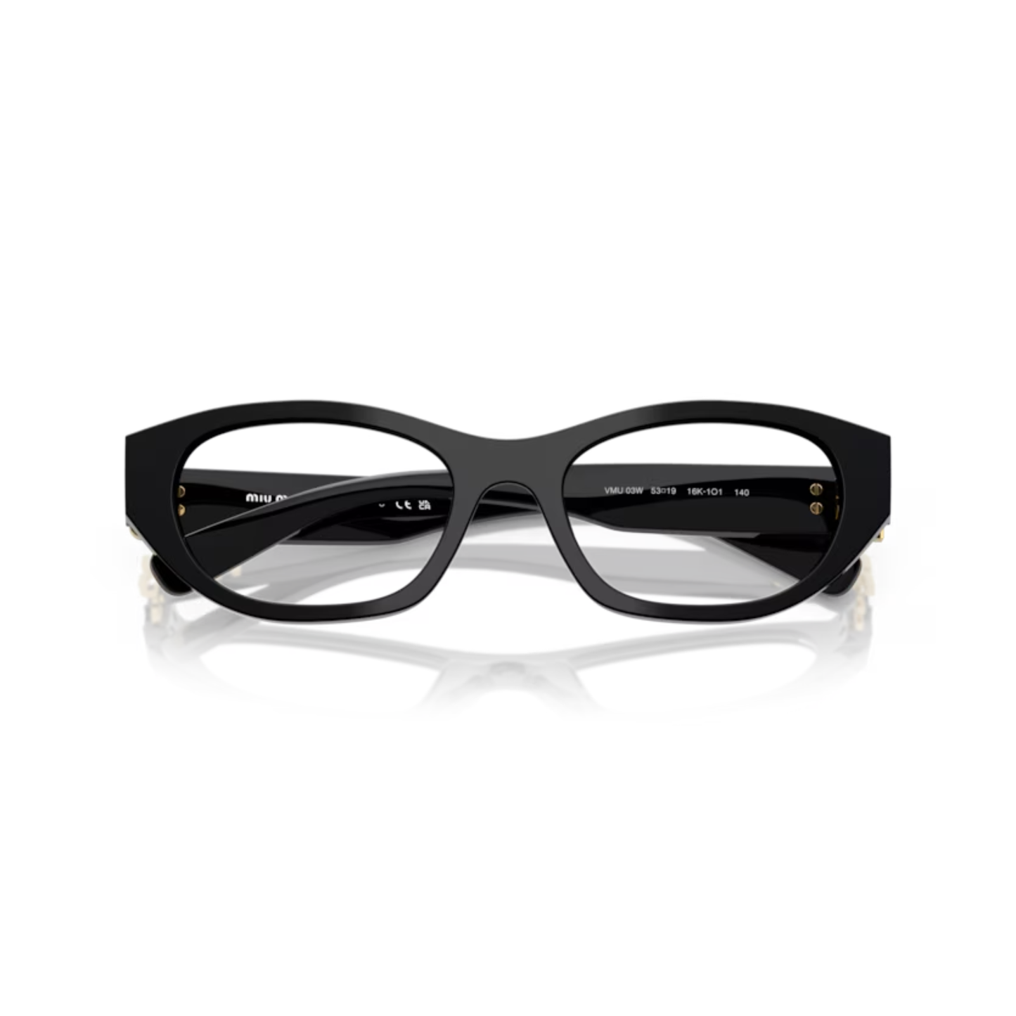 Miu Miu MU03WV women's irregular full-rim optical frame with distinctive luxury designer styling.