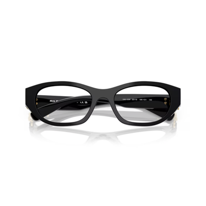Miu Miu MU03WV women's irregular full-rim optical frame with distinctive luxury designer styling.