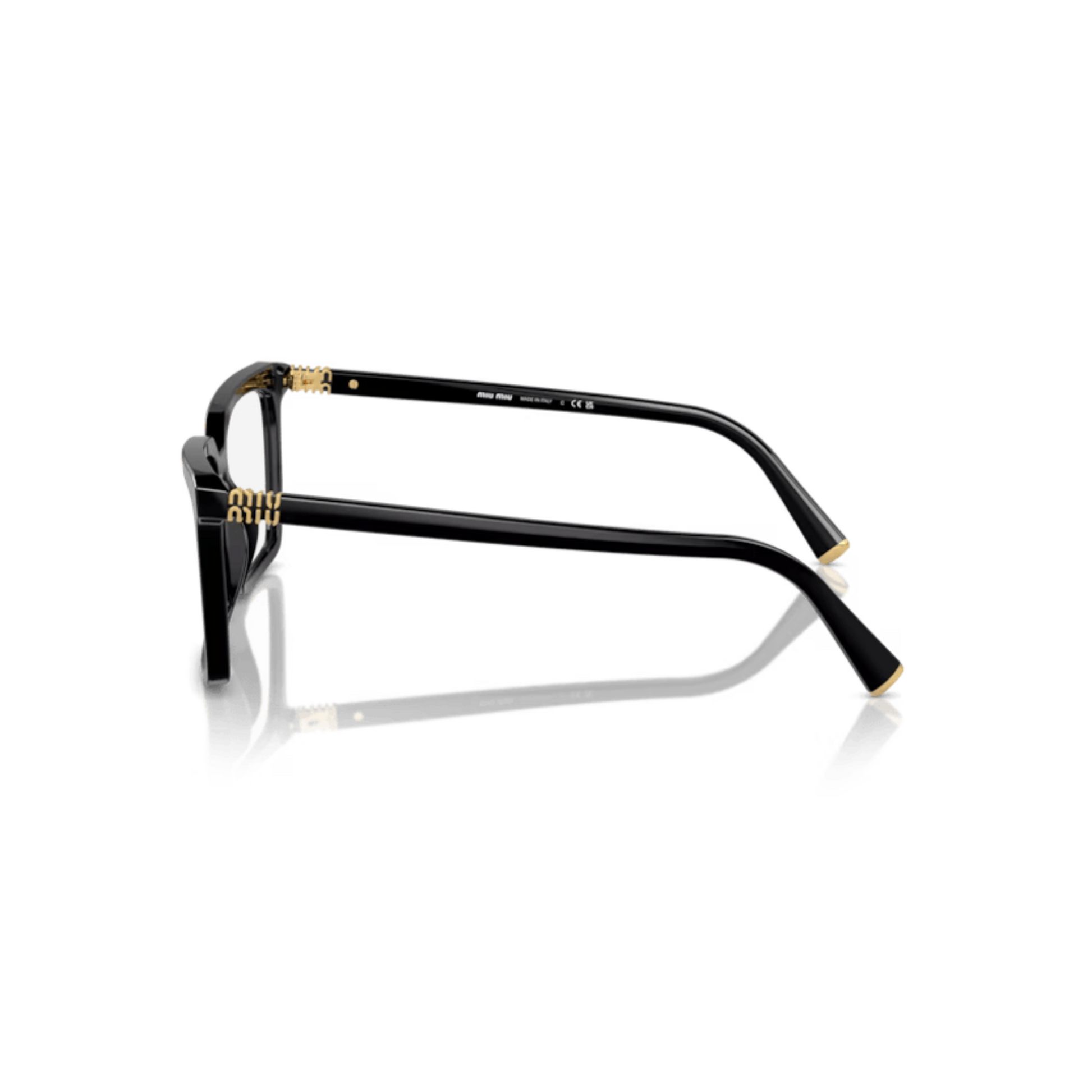 Miu Miu MU08XV Black/16K1O1 optical glasses in black with oversized square full-rim frame