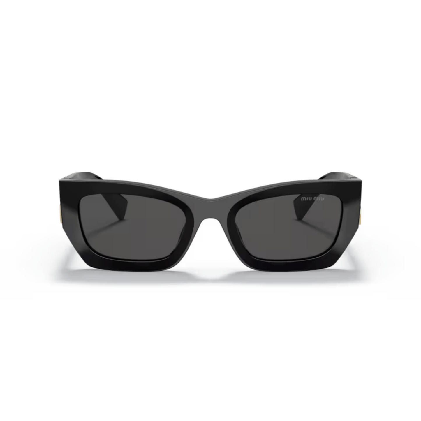 Black/1AB5S0 Miu Miu MU09WS rectangle sunglasses in black  with a bold full-rim designer frame
