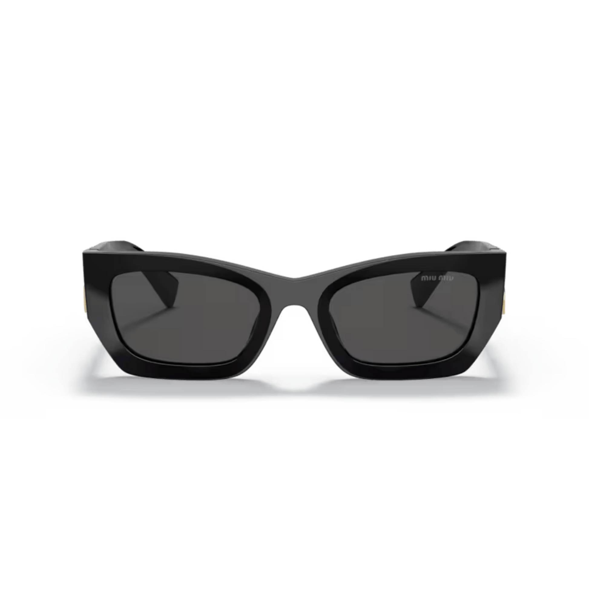 Black/1AB5S0 Miu Miu MU09WS rectangle sunglasses in black  with a bold full-rim designer frame