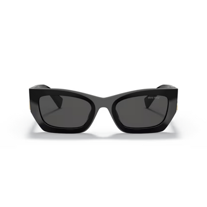 Black/1AB5S0 Miu Miu MU09WS rectangle sunglasses in black  with a bold full-rim designer frame